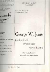 vintage ad for Jones Bookstore